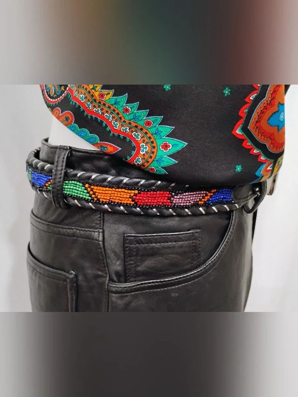 GAMMON SHIRE VINTAGE BEADED WESTERN BELT
